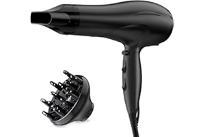 ‎AVAMIA Professioneller 2400W Ionen-Haartrockner mit Diffusor & Düse, schnelles Trocknen mit kalten und heißen Lufteinstellungen für alle Haartypen