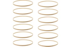 COHEALI 12pcs 23cm Wooden Rings Bamboo Floral Hoop Wreath Macrame Craft Hoop Rings Round Embroidery Frame Hoops for DIY Wreath Decor Dream Catcher and Wall Hanging Crafts Making