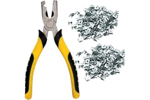 MUALROUS Wire Cage Buckle Clips Pliers Sets 600pcs Wire Cage Clips Bird Cage Building Kit Cage Welding Repair Hand Tools for Pet Cat Dog Rabbit Cage and Cattle Sheep Fence Wire Mesh