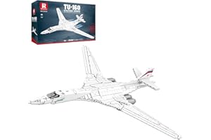 Reobrix Coffret de Construction d'avion de Chasse White Swan, Maquette d'avion Militaire, Jouet de Collection pour Adultes de 14 Ans et Plus, 33036 Cadeaux aéronautiques, 1598Pcs