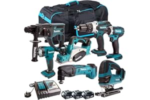 Makita 18V Li-ion 7 Piece Cordless Power Tool Kit with 3 x 5.0Ah Batteries T4TKIT-628- Tool Set - Monster Power Tool Kit - Combo Kit - 18V Cordless Power Tool Kits -Combo Kits - Makita kit
