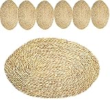  Pack de 6 Salvamanteles ovalado de Mimbre 30 x 45 cm