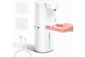 ‎DALUGO Dalugo Automatischer Seifenspender, 380mL Wandbefestigung Seifenspender mit Sensor, Selbstreinigungsfunktion, USB-C Aufladbar, Wasserdicht 4 Stufen Spülmittelspender für Küche Bad