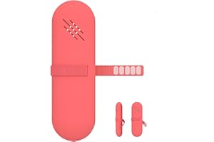 Veki Soporte de Cepillo de Maquillaje de Viaje, Estuche de Silicona para Brochas Cosméticas con Correa de Nylon Pequeño Neceser de Silicona para Pinceles de Maquillaje para Mujeres Niñas (Rosa Rojo)