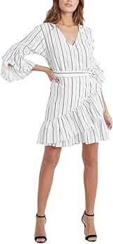 lipsy glitter pinstripe wrap dress