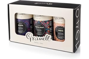 GRANELL CAFES-1940 Granell Cafés · 1940 - Pack Degustación Orígenes | Café Molido 100% Arabica de Kenya, Costa Rica y India | 3 Paquetes x 250 Gramos