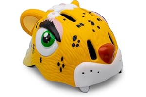 Crazy Safety Casque de vélo pour enfants | Casque enfants 2-7 ans pour vélo, skateboard, cyclisme, vélo de course, trottinette, rollers | Casque 3D animalier léger et ajustable 49-55 cm (Tigre Orange)