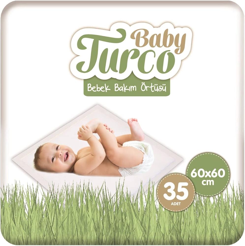 BabyTurco Baby Turco Bebek Bakım Örtüsü 60x60 cm 7x5 35 Adet