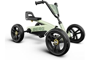 BERG Buzzy Verde Go-Kart a Pedali per Bambini 2-5 Anni | Macchinina Cavalcabile con 4 Ruote Stabili per Bambini | Sedile Regolabile e Certificato Sicurezza