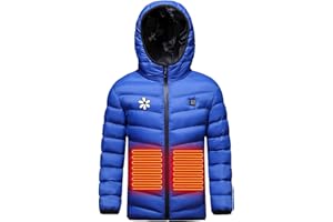 YAOJIWANG 2024 Chaqueta con Calefaccion Niños Niñas Chaleco Calefactable Chaqueta Calefactores Eléctricos USB 3 Niveles de Temperatura para Invierno al Aire Libre, Esquí, Camping