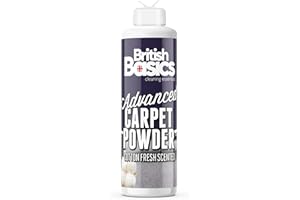 BRITISHBASICS British Basics - Carpet Powder Refresher | Removes Stains and Odours | Powerful Fabric Cleaner that Eliminates Smells | Fresh Cotton Scent 600g