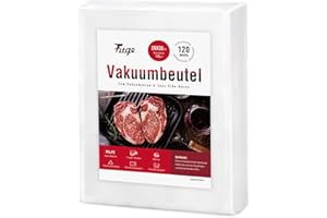‎FITGE Fitge Vakuumierbeutel 170µm 20x30cm 120 Beutel für alle Vakuumiergeräte Vakuumbeutel für Lebensmittel BPA-frei stark & reißfest Profi Vakuumierfolie Sous Vide Gefrierbeutel