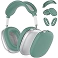 Silicone Case Cover for AirPods Max Headphones - Ear Pad, Cup, Headband Protector for AirPod Max (USB-C/Lightning) (2024/2020) - Apple Accessories, Pine Green