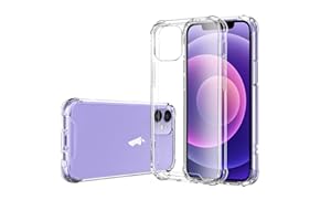 Hually Etui kompatybilne z iPhonem 12 Mini, przezroczysta odporna na wstrząsy osłona zderzaka do iPhone'a 12 mini z odporną na zarysowania tylną płytą PC (14 cm)