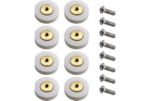 YINETTECH Lot de 8 rouleaux de porte de douche avec rainures en V 19 mm et roues avec vis M4