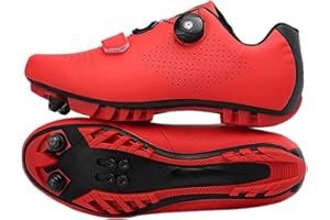 Surwin Zapatos Ciclismo MTB,Zapatillas de Ciclismo MTB Compatible con SPD Pedales para Hombre Mujer EU 36-47 Hebilla Giratoria Zapatos Mountain Bike con Tornillos y Calas