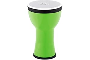 Nino Percussion Elements Mini Djembe - Kleines Musikinstrument für Kinder ab 3 Jahren - Durchmesser 6 Zoll - Kunststoff, Grün (NINO-EMDJ-GA)