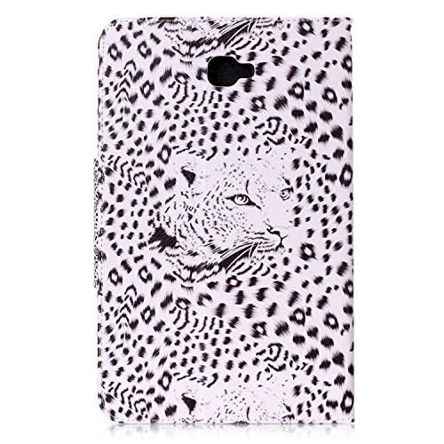 Samsung Galaxy Tab A 10.1 T580 Ledertasche Smart Cover,Samsung Galaxy Tab A T580 Hülle,Ekakashop Ultradünn Fashion Bunt Leopard Muster Painting Flip Cover im Bookstyle Kunstleder Schutzhülle Magnetverschluss PU Leder Schale Ständer Hülle Case TPU Innere Tasche Etui mit Magnetverschluss Wallet Kreditkarte Card Holder Slot für Samsung Galaxy Tab A SM-T580 SM-T585 10.1 Zoll + 1x Kostenlos Ständer (Farbe zufällig) - 3