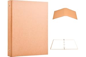 HEAVENLIFE 2 sztuki segregatorów A4, okładka z papieru typu kraft, segregator A4, do ponownego napełniania, 4 pierścienie, luźne arkusze, okładka, metalowy segregator z czterema otworami, do pamiętnika, do