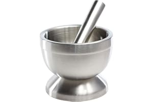 GOLDBEARUK Pestle and Mortar set stainless steel Large (11.6cm)