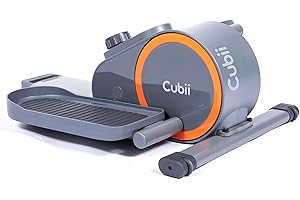 Cubii GO Under Desk Elliptical Machine - Exercise Bike with LCD Screen, Adjustable Resistance Cycle Foot Pedal Exerciser, Built-in Wheels and Handle, Home Cardio Activity