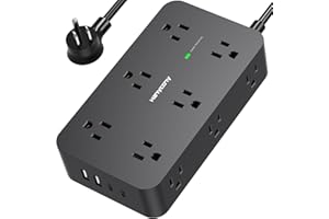 HANYCONY Surge Protector Power Strip with 12 Outlets 4 USB Ports(2 USB C), 6ft Flat Plug Extension Cord, 2700J, Wall Mount, Desk Charging Station for Office, School, Home, Dorm Room Essentials, ETL Listed