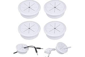 XWCHASA 4 przepusty kablowe, ścienne, białe, elastyczny przepust kablowy, biurko, 60 mm, okrągły przepust kablowy, tworzywo sztuczne, do biurka, stołu z otworami kablowymi, do biura