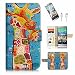 Produktbild HTC 10 Flip Wallet Schutzhülle & Displayschutzfolie & Ladekabel Bundle. A3905 Abstrakte Kunst Giraffe