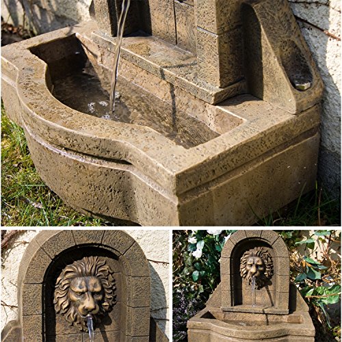 STILISTA® Gartenbrunnen Modell „LEON“ mit Löwenkopf, 50 x 54 x 29 cm, inkl. Pumpe - 4