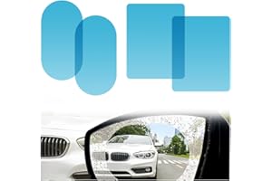 MEXRUMI 4 Piezas De Película Protectora De Espejo Retrovisor Película Protectora De Espejo Antivaho Película Impermeable De Retrovisor De Automóvil Película Protectora De Retrovisor (Ovalada Y Cuadrad