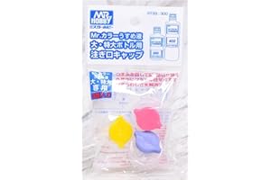 GSI CREOS MR.HOBBY GT33 Mr. Color Thinner Spout Cap Set, GTool, capuchon, bouchon, accessoires de peinture, accessoire pour flacons de diluant Mr. Hobby, Twist Cap, couleurs transparentes en plastique, 3 pièces