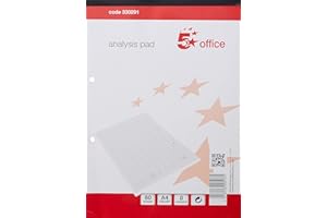 5 Star Office Analysis Pad Ruled 70gsm 8 Cash Column 80 Leaf A4