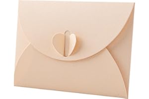 UTILIZENMALL 20 Pack Mini Gift Card Envelopes with Heart Clasp - 10.5 x 7cm (A7 Size) - Perfect for Love Letters, Wedding Invitations, Greeting Cards & Party Favours -Yellow