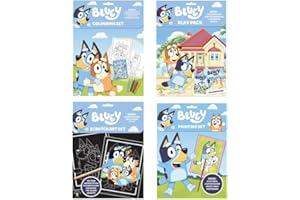Marjen Bluey Activity Set 3 - Including a Colouring Set, Play Pack, Scratch Art Set and a Painting Set,it Offers a Variety of Engaging Activities to Keep Children Entertained and Creative.