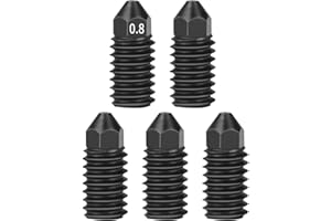 IdeaFormer 5 ugelli in acciaio temprato da 0,8 mm, A1/A1, per Bambulab A1/A1 Mini, estrusore Hotend Hardened Steel Nozzles per Bambu Lab A1/A1 Mini ugelli per stampante 3D