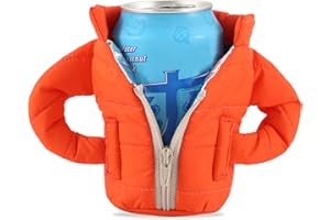 HJSSAA Can Cooler Sleeve, Insulated Vest Jacket Cover for 12oz Cans - Beer Gifts for Men, Women & Lovers - Beverage Jacket Drink Coolies (Orange)