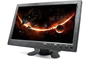 Padarsey 10.1" HD Monitor for Mini TV & Car Video Player & Computer Display TFT LCD Color Screen for Car Backup Camera & Home Security System Built in Speaker Support BNC/AVI/VGA/HDMI