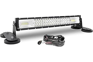 AUXTINGS Barre Lumineuse à LEDs de 56 cm 22 Pouces avec Support magnétique, kit de câblage 12V, projecteur à 3 rangée de 270W pour Car Off Road Truck SUV 4x4 Trailer, 6000K