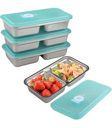 2 contenitori per snack in acciaio inossidabile riutilizzabili