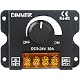 DHRUV-PRO LED Switch Dimmer Controller DC 12-24V 30A 360-720W for Led Strip Single Color LED Strip Lighting Lamp Ribbon Light Black Button Control Brightness Metal