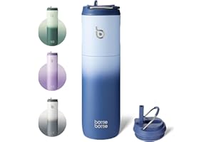 BOTTLEBOTTLE BOTTLE BOTTLE Botella de agua aislada de 24 onzas con tapa de popote y asa, para deportes, viajes, gimnasio, botellas de agua de acero inoxidable, termo de metal al vacío de doble pared, a prueba de