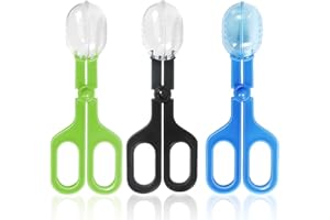 LGYUWER 3 Pcs Reptile Poop Tongs Feeding Clamp Plastic Transparent Clamp Cage Fish Tank Feeding Tool for Reptile Hedgehog Hamsters Guinea Pig Lizard Spider Bearded Dragon