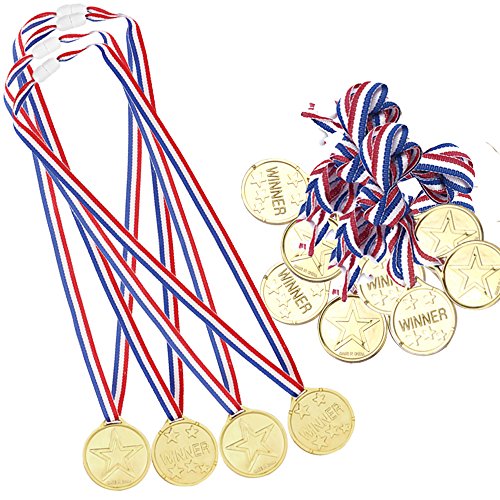 Josure 12 Stück Kinder Siegermedaillen Golden Medaillen für Kinder Preise