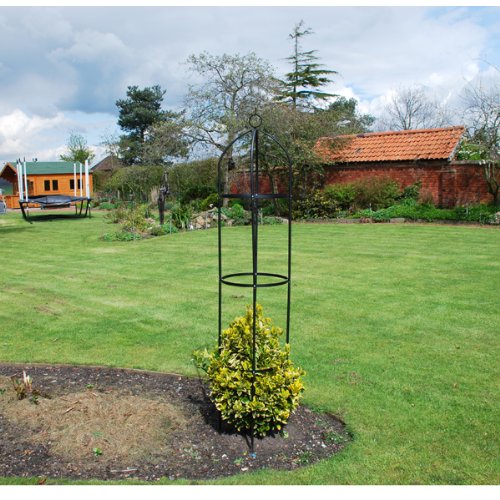 Garden Mile Groß 2M Schwarz Metall Garten Obelisk Hochbeanspruchbar Stark Rohrförmig Pflanze Käfig Für Rosen, Kletternde Pflanzen Unterstützen Struktur Garten Deko - 2