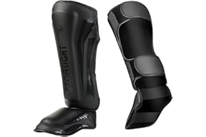 Chaoyilian Protège Tibia Boxe,Protège Tibia Boxe Thaï,Protège Tibia Instep,ProtèGe Tibias De Boxe Mixte,Protection du Tibia et du Cou-de-Pied,pour Boxe,Taekwondo,Martiaux Art,Sparring,Karate