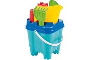Jouets Ecoiffier - 617 - Seau garni château fort 18,5 cm - Jeu de plage pour enfants - Dès 18 mois - Fabriqué en France