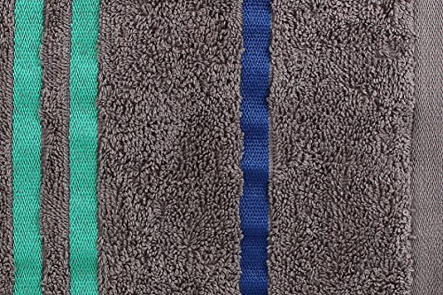 Casa Copenhagen Exotic Kollektion 475 g/m² Mittelgroß (60cm x 120cm) Baumwolle 2 teiliges Badetücher Set, Grau - 3