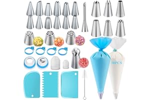 AZOMKER Poche a Douille Patisserie, Douille Patisserie, Patisserie Accessoire, Ustensiles à Pâtisserie, Kit Patisserie (66 Pièces)