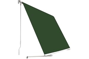 SmartSun Toldo Exterior Balcón Enrollable 200 x 245cm Verde- Estructura de Aluminio - Lona Poliéster con Tratamiento Protector UV y Repelente al Agua - Regulable en inclinación - Manivela