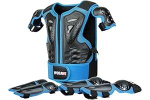 WOSAWE Childrens Motocross Body Armour Sets Breathable Chest Spine Protective Gear with Elbow Knee Pads for Cycling Skiing Skateboarding Scooter